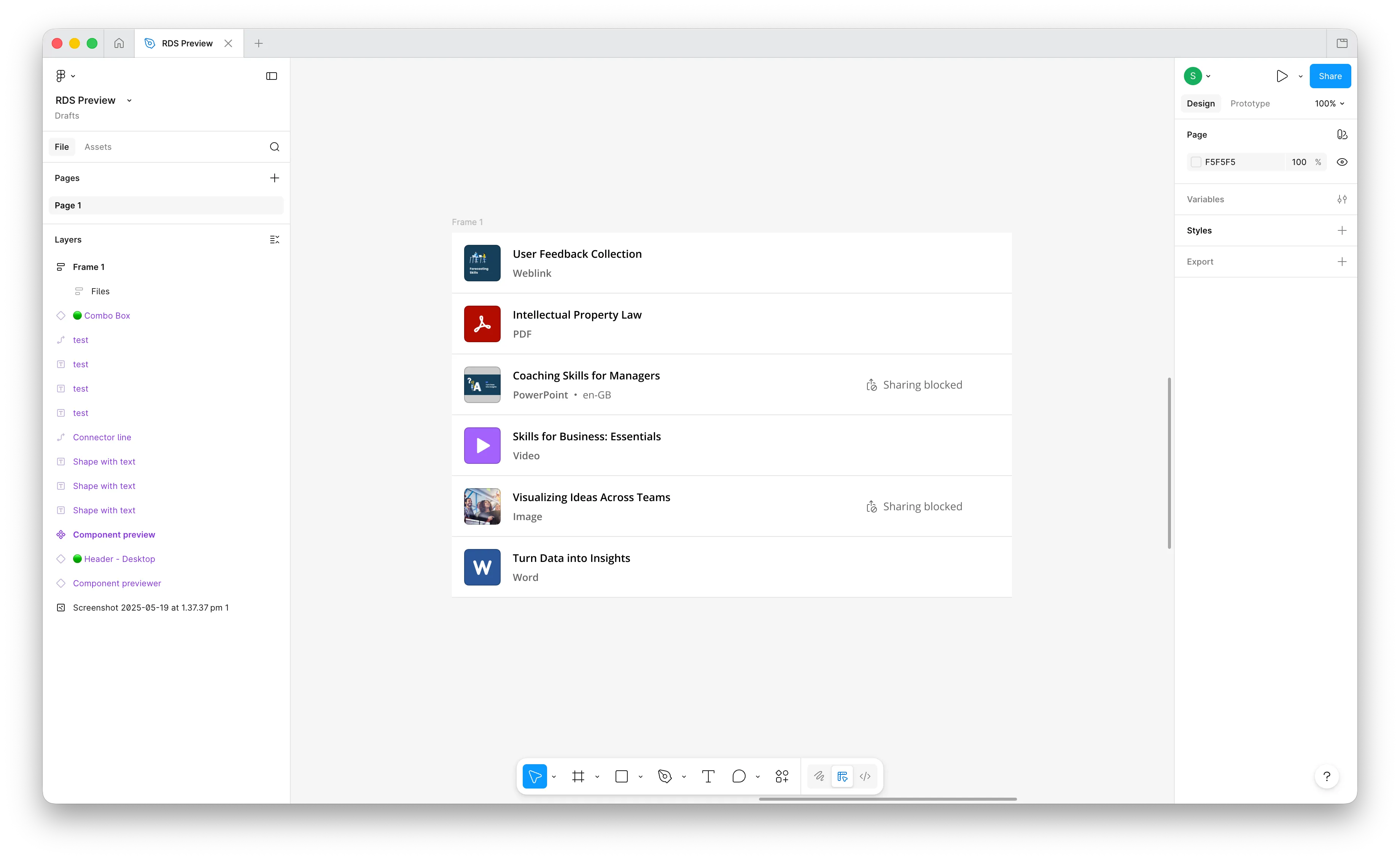 A screenshot showing what the original Figma design